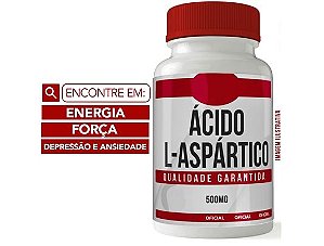 ÁCIDO L- ASPÁRTICO 500MG 60 CÁPSULAS - ENERGIA E FORÇA