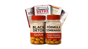 Kit Black Detox – 2 Frascos (1x Clock 250 mg – 30 cápsulas + 1x Fórmula Combinada – 30 cápsulas cada | Okralin 300 mg, Dimpless 40 mg, Cactinea 100 mg, Revistech 50 mg)
