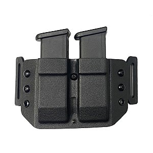 PORTA CARREGADOR KYDEX GLOCK G17 G19 G19X G22 G23 G25 G45 EXTERNO (PRETO)