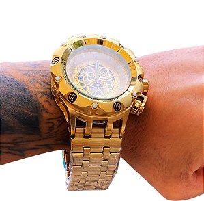 Relogio masculino hybrid dourado invicta pronta entrega