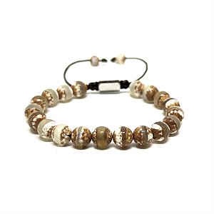 Pulseira Ágata Zebra Marron 8mm