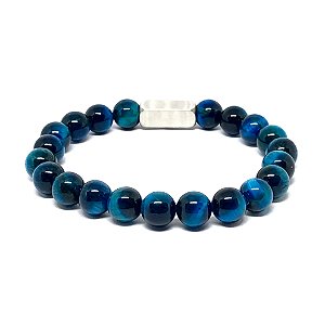 Pulseira Olho de Tigre Azul Claro 8mm