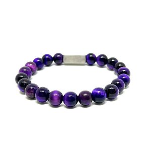 Pulseira Olho de Tigre Roxa 8mm