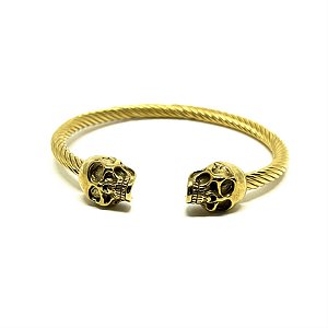 Bracelete Caveiras Gêmeas - Aço Inox