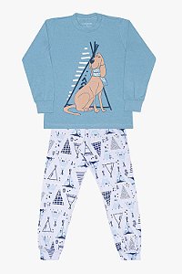 Pijama Infantil Dedeka Algodão E Modal Longo Menino Cachorrinho