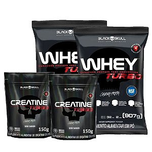 2 Whey Turbo e 2 Creatinas turbo - Black Skull