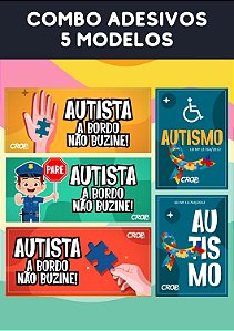 COMBO - Adesivos de Autismo para Carro- 5 Adesivos!