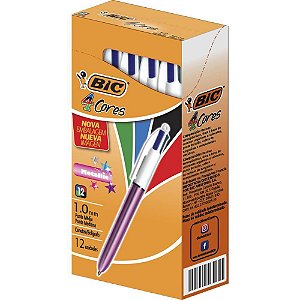 Caneta Esferografica BIC 4 Cores Metallic Corpo RS (070330534391)