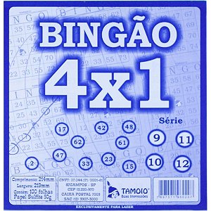 Bloco para Bingo Bingao Sulfite 4X1 100 Folhas