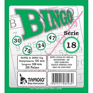 Bloco para Bingo Verde 120X108MM 100F Sulfite
