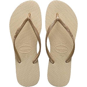 Chinelo Havaianas Feminino SLIM 39/0 AREIA/DOURADO