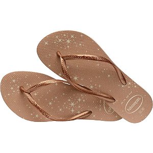 Chinelo Havaianas Feminino SLIM GLOSS 33/4 Bege Palha