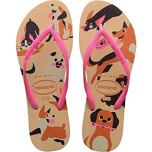 Chinelo Havaianas Feminino SLIM PETS 33/4 Dourado