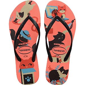 Chinelo Havaianas Feminino SLIM PETS 35/6 Nectar