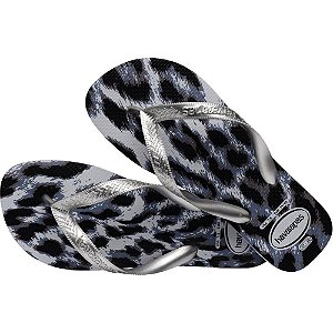 Chinelo Havaianas Feminino TOP Animals 35/6 CINZA/PRATA