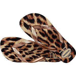 Chinelo Havaianas Feminino TOP Animals 39/0 AREIA/ROSE