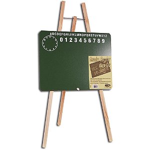 Lousa Infantil Cavalete Verde 40X30CM com Letras e Números – Madeira 18MM