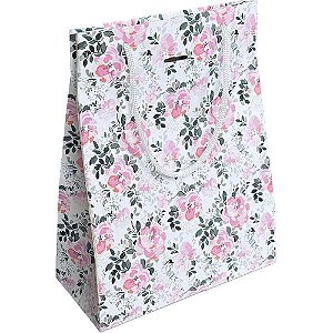 Sacola para Presente Decorada FEMININA/AMOR PQ 19,5X14,5X8