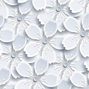 Plastico Adesivo 45CMX15M White Flowers