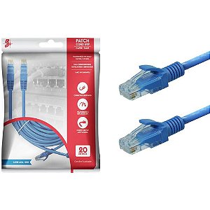 Cabo de Rede PATCH CORD CAT5E UTP 20M Azul