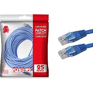 Cabo de Rede PATCH CORD CAT5E UTP 25M Azul