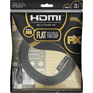 Cabo HDMI HDMI X HDMI FLAT 2.0 4K 3MTS.