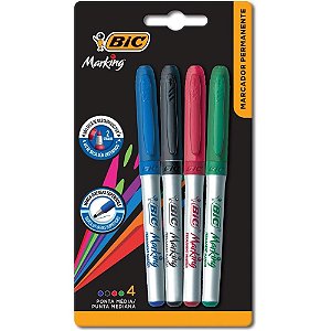 Pincel Marcador Permanente Marking 1.1MM AZ+VM+PT+VD