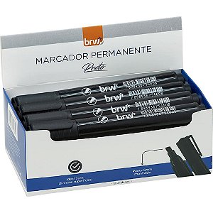 Pincel Marcador Permanente Ponta Chanfrada Preto