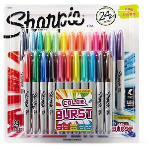 Pincel Marcador Permanente Sharpie Color BURST 24 Cores