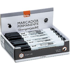 Pincel Marcador Permanente Linha Prime Recarregavel Preto