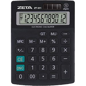 Calculadora de Mesa 12 DIG. Zeta ZT811 Preta