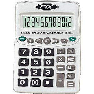 Calculadora de Mesa 12 Digitos 18X14CM Prata