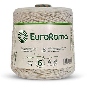 Barbante CRU 1,0KG 4/6 Fios Rolo 1016M Euroroma
