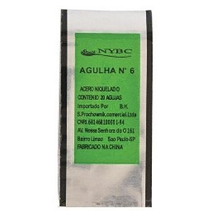 Agulha de Mao N.6 Niquelado C/20UNID. PCT.C/05