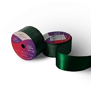 Fita de Cetim 38MM 10M. Lurex Verde Bandeira