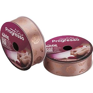 Fita de Cetim Decorada 22MM 10M. Rosa VERM/BRANCO