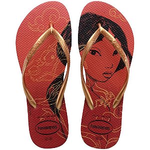 Chinelo Havaianas Licenciado SLIM Princesas 39/0 Vermelho