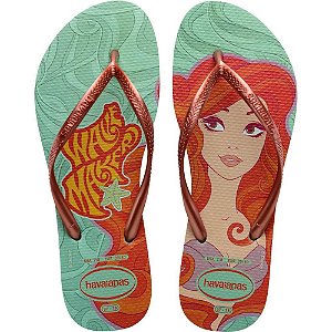 Chinelo Havaianas Licenciado SLIM Princesas 39/0 Argila