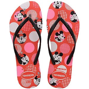 Chinelo Havaianas Licenciado SLIM Disney 39/0 Vermelho CRUS