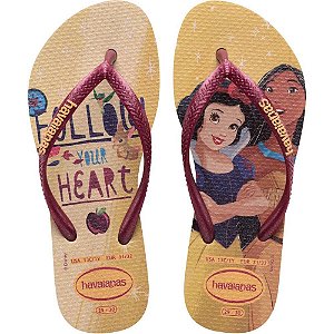 Chinelo Havaianas Infantil Princesas SLIM KIDS 31/2 Doura