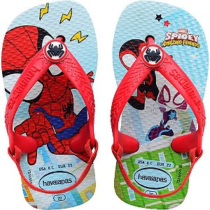 Chinelo Havaianas Infantil BABY Marvel 25/6 AZUL/VERMELHO