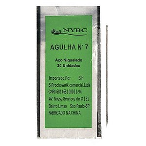 Agulha de Mao N.7 Niquelado C/20UNID. PCT.C/05