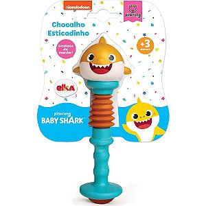 Brinquedo para Bebe BABY SHARK Chocalho Esticadinh
