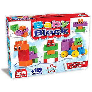 Brinquedo para Montar BABY BLOCK 25 Pecas Encaixe