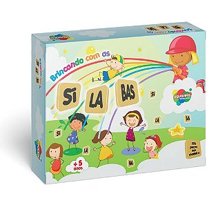 Brinquedo Pedagogico Madeira Brincando com as Silabas 130PC