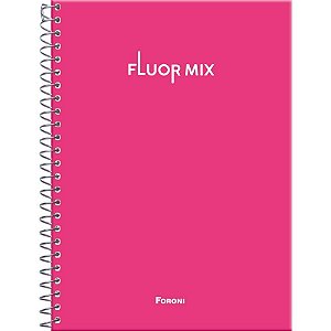 Caderno 01X1 Capa Dura Fluor MIX PP 80FLS.  PCT.C/04