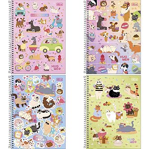 Caderno 10X1 Capa Dura HUG ME 160FLS.