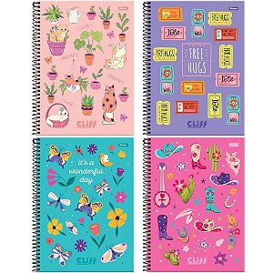 Caderno 12X1 Capa Dura CLIFF Feminino 192FLS.