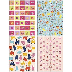 Caderno Brochurao Capa Dura POP Collection 96FLS.