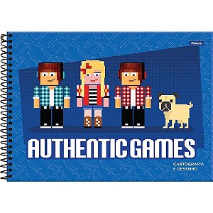 Caderno Desenho UNIV Capa Dura Authentic Games 80FLS.